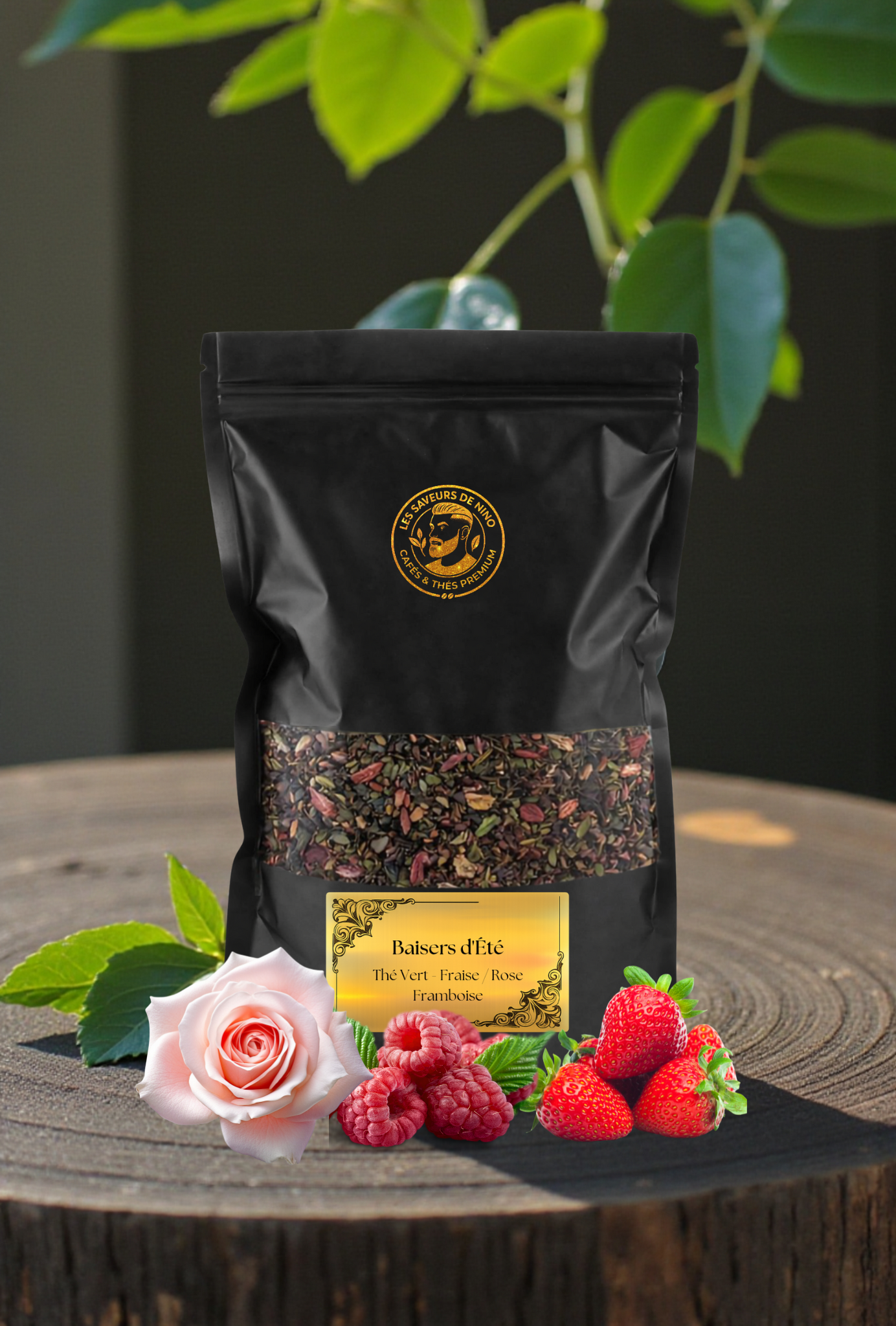 Thé Vert Baisers d'Eté - Fraise / Framboise / Rose
