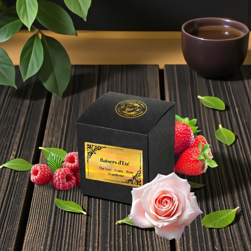 Thé Vert Baisers d'Eté - Fraise / Framboise / Rose